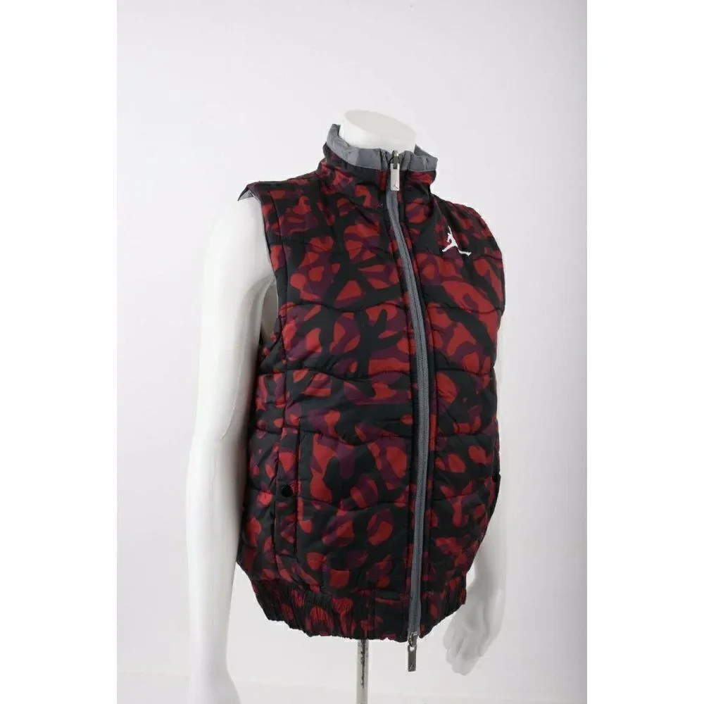 Jordan Fly Kids Vest Jacket Size M 10-12 yrs Gray Red Black Camo Reversible